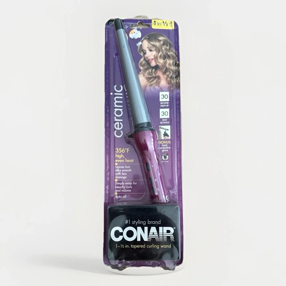 Conair Curling Iron Ceramic 365F High Even Heat Bonus Glove New CD969DG 1-1/2 In
